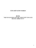 SKKN một số giải pháp giúp học sinh có kỹ năng giải phương trình vô tỷ