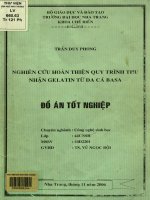 Nghiên cứu hoàn thiện quy trình thu nhận Gelatin từ da cá Basa