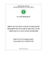 thiết lập xây dựng và quản lý khoa khám bệnh bệnh viên mắt tp hồ chí minh theo yêu cầu hệ thống quản lý chất lượng iso 9001 2008