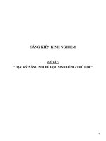 SKKN môn Tiếng Anh THPT Dạy kỹ năng nói để học sinh hứng thú học