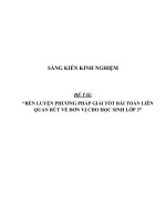 SKKN rèn luyện phương pháp giải tốt bài toán liên quan rút về đơn vị cho học sinh lớp 3