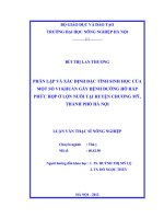 Phân lập và xác định đặc tính sinh học của một số vi khuẩn gây bệnh đường hô hấp phức hợp ở lợn nuôi tại huỵên chương mỹ, thành phố hà nội