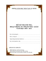 Mẫu 7: Hồ sơ thanh tra hoạt động SP nhà giáo