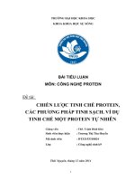 CHIẾN lược TINH CHẾ PROTEIN, các PHƯƠNG PHÁP TINH SẠCH  ví dụ TINH CHẾ một PROTEIN tự NHIÊN