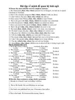 Bài tập về mệnh đề quan hệ tính ngữ