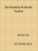 Một số thủ thuật hay khi trình chiếu