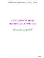 Thuyết minh kỹ thuật và báo giá phương án xử lý nước thải q=100m3ngày