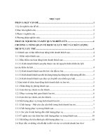 THỰC TRẠNG CHẤT LƯỢNG PHỤC VỤ CỦA BỘ PHẬN