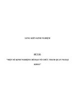 Một số kinh nghiệm chỉ đạo tổ chức tham quan ngoại khóa Trường Tiểu học Nông trường Quốc Doanh U Minh 2
