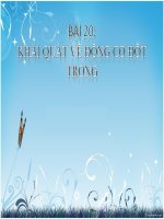 BÀI 20- KHÁI QUÁT ĐỘNG CƠ ĐỐT TRONG