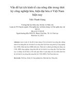 Vấn đề lợi ích kinh tế của nông dân trong thời kỳ công nghiệp hóa, hiện đại hóa ở Việt Nam hiện nay