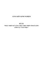 SKKN Phát triển kỹ năng thực hiện phép tính ở lớp 3 lĩnh vực toán học