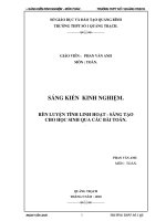 SÁNG KIẾN KINH NGHIỆM  rèn LUYỆN TÍNH LINH HOẠT   SÁNG tạo CHO học SINH QUA các bài TOÁN