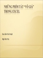 những phím tắt vô giá trong excel