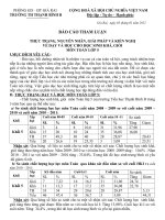 Tham luận về thực trạng, nguyên nhân và giải pháp về dạy và học cho HS khá, giỏi môn Toán lớp 5