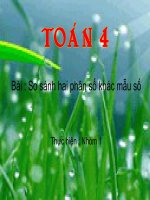 so sánh hai phân số cùng mẫu