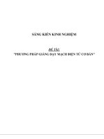 SKKN môn Công nghệ THPT Phương pháp giảng dạy mạch điện tử cơ bản