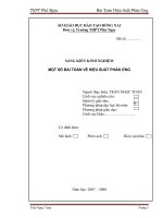 SÁNG KIẾN KINH NGHIỆM MỘT SỐ BÀI TOÁN VỀ HIỆU SUẤT PHẢN ỨNG