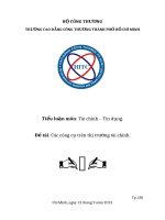 tiểu luận môn học tài chính công Đề tài Các công cụ trên thị trường tài chính.