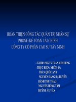 Tiểu luận QUẢN TRỊ NGUỒN NHÂN LỰC Hoàn thiện công tác quản trị nhân sự phòng kế toán tài chính Công ty cổ phần Cao su Tây Ninh