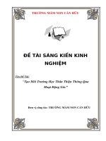 Sáng kiến kinh nghiệm Tạo Môi Trường Học Thân Thiện Thông Qua  Hoạt Động Góc