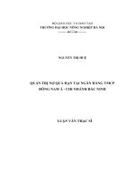 QUẢN TRỊ NỢ QUÁ HẠN TẠI NGÂN HÀNG TMCPĐÔNG NAM Á - CHI NHÁNH BẮC NINH