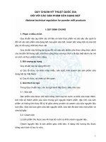 Quy chuẩn kỹ thuật quốc gia đối với các sản phẩm sữa dạng bột