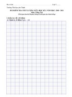 Đề kiểm tra toán giữa Kì II ( Có đáp án, dòng kẻ)