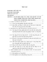 Luận văn thạc sỹ kinh tế: Giải quyết vấn đề nông nghiệp, nông dân và nông thôn trong quá trình công nghiệp hoá, hiện đại hoá trên địa bàn Thủ đô Hà Nội