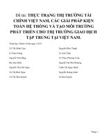 THỰC TRẠNG THỊ TRƯỜNG TÀI CHÍNH VIỆT NAM, CÁC GIẢI PHÁP KIỆN TOÀN HỆ THỐNG VÀ TẠO MÔI TRƯỜNG PHÁT TRIỂN CHO THỊ TRƯỜNG GIAO DỊCH TẬP TRUNG TẠI VIỆT NAM