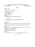 ĐỀ THI KSCL GIỮA HỌC KỲ II NĂM HỌC 2010 - 2011