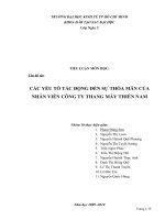 CÁC YẾU TỐ TÁC ĐỘNG ĐẾN SỰ THỎA MÃN CỦA NHÂN VIÊN CÔNG TY THANG MÁY THIÊN NAM