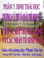 Tiết 38 - Môi trường sống và các nhân tố sinh thái