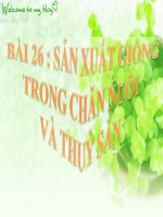 bài 26 : sản xuất giống trong chăn nuôi và thuỷ sản