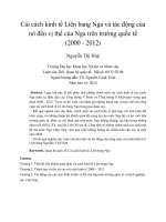 Cải cách kinh tế Liên bang Nga và tác động của nó đến vị thế của Nga trên trường quốc tế (2000  2012)