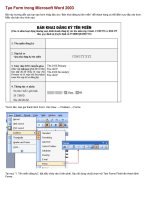 Tạo Form trong Word 2003