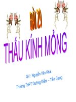 BÀI 29: THẤU KÍNH MỎNG