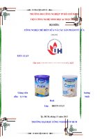 Tiểu luận sản xuất sữa bột