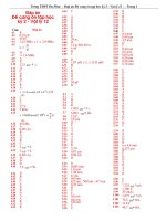 Bảng đáp án đề cương lý 12 - kỳ 2