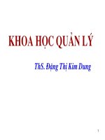Bài giảng Khoa học Quản lý - Chương 1