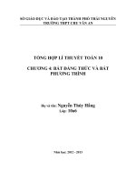BẤT ĐẲNG THỨC VÀ BẤT PHƯƠNG TRÌNH