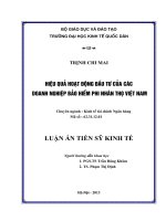 NHỮNG VẤN ĐỀ LÝ LUẬN CƠ BẢN VỀ HIỆU QUẢ HOẠT ĐỘNG ĐẦU TƯ CỦA DOANH NGHIỆP BẢO HIỂM PHI NHÂN THỌ