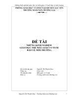 Những kinh nghiệm giáo dục trẻ mẫu giáo 3-4 tuổi bảo vệ môi trường