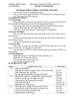 kế hoạch hoạt động của Tổ năm học 2010-2011