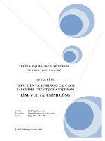 Thực tiễn và xu hướng cải cách tài chính tiền tệ của Việt nam linh vực tài chính công