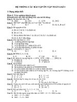 HỆ THỐNG CÁC BÀI TẬP ÔN TẬP TOÁN 6 KÌ I