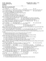 kiểm tra 1 tiết - sinh học 12 nc