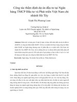 Công tác thẩm định dự án đầu tư tại Ngân hàng TMCP Đầu tư và Phát triển Việt Nam chi nhánh Hà Tây