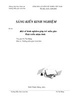 Sáng kiến kinh nghiệm Một số kinh nghiệm giúp trẻ mẫu giáo Phát triển nhận thức