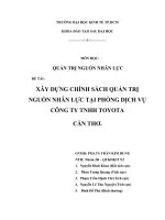 TIỂU LUẬN QUẢN TRỊ NGUỒN NHÂN LỰC XÂY DỰNG CHÍNH SÁCH QUẢN TRỊ NGUỒN NHÂN LỰC TẠI PHÒNG DỊCH VỤ CÔNG TY TNHH TOYOTA CẦN THƠ.